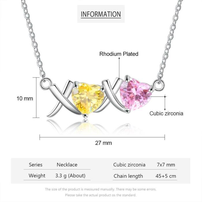 Customized I Love You Necklace for Women - Inlaid Heart Birthstone Jewelry for Women - Love Necklace for Valentine’s Day - Birthday Gift for Women - Jewelry for Girls