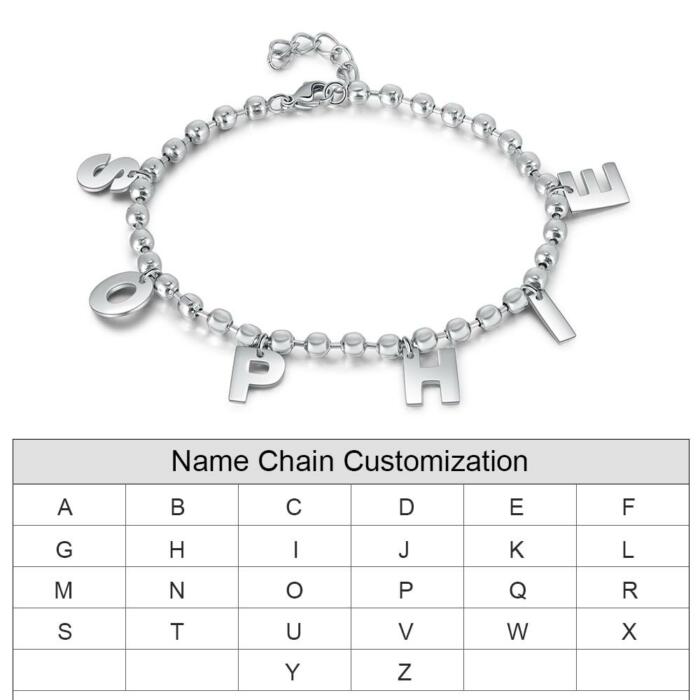 Personalized Name Bracelet for Women- Name A-Z Link Chain Accessory- Everyday Wear Customized Bracelet for Women- Fashion Accessory Bracelet for Women- Everyday Wear Chain Bracelet