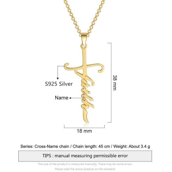 Sterling Silver Vertical Nameplate Necklace- Customized Necklace for Women- Gold Jewelry for Women- Vertical Nameplate Jewelry for Women