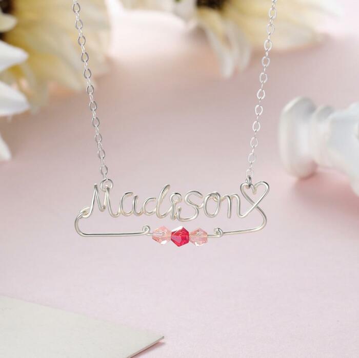 Handmade Nameplate Necklace - Sterling Silver Jewelry