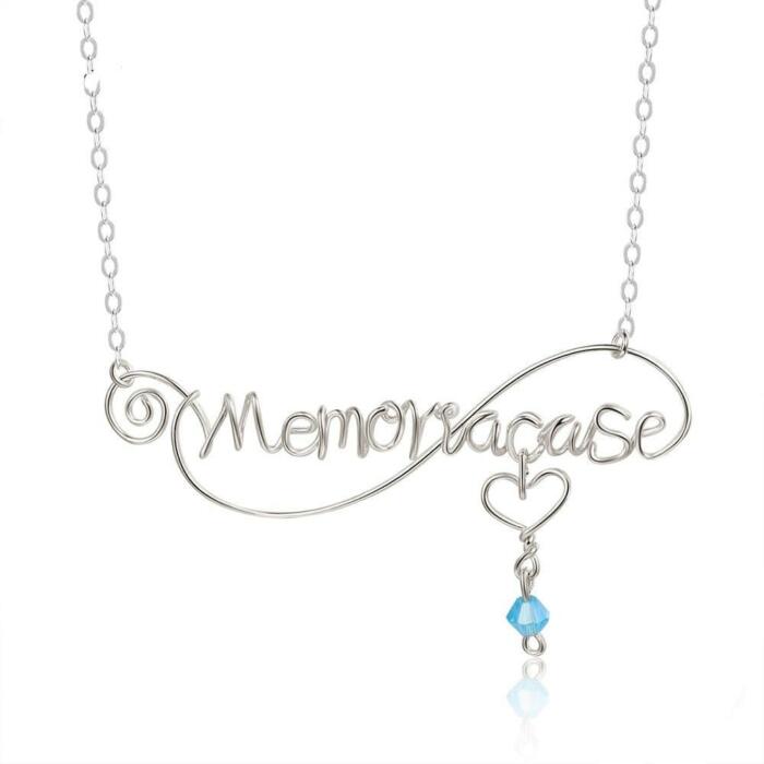 Personalized Sterling Silver Custom Infinity Love Nameplate Pendant Necklace