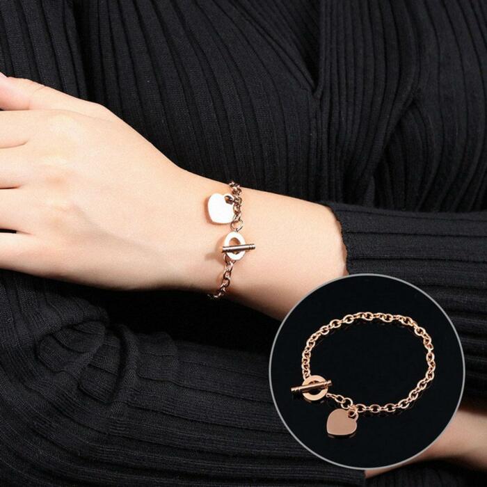 Personalized Women Stainless Steel Bracelet Heart Shape Party Jewelry For Women Bangles Best Gift For Friend