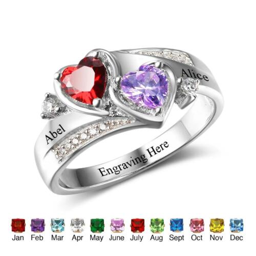 Personalized Double Promise Ring - Accentuated Band Design - Customized Gifts