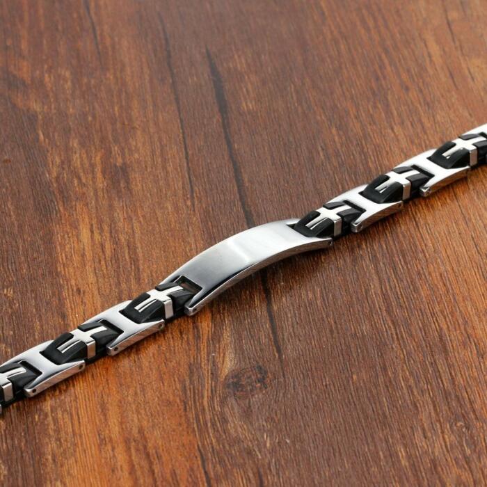 Personalized Stainless Steel Bracelet for Men - Fashion Jewelry for Men - Biker Chain Design Bracelet for Men - Customized Bracelet for Men - Gift for Boys