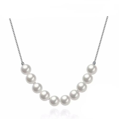 Beautiful Necklace for Women- Pearl and Silver Necklace for Women- Classic Jewelry for Women- Beautiful Pearl Necklace for Women- 925 Sterling Silver Necklace for Women.