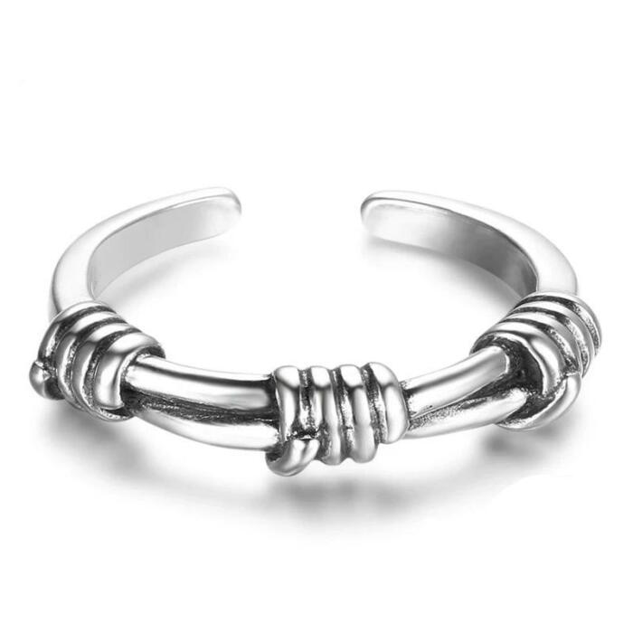 Sterling Silver Open Cuff Adjustable Ring