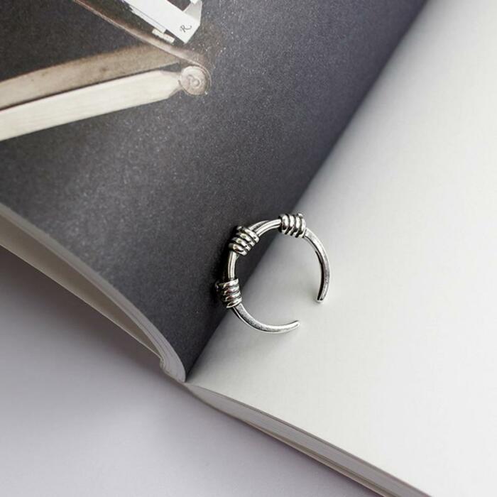 Sterling Silver Open Cuff Adjustable Ring