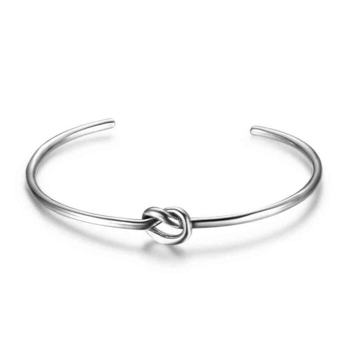 Sterling Silver Bracelet Bangle Knot Design