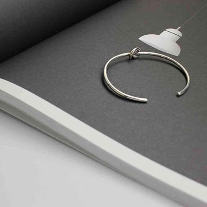 Sterling Silver Bracelet Bangle Knot Design