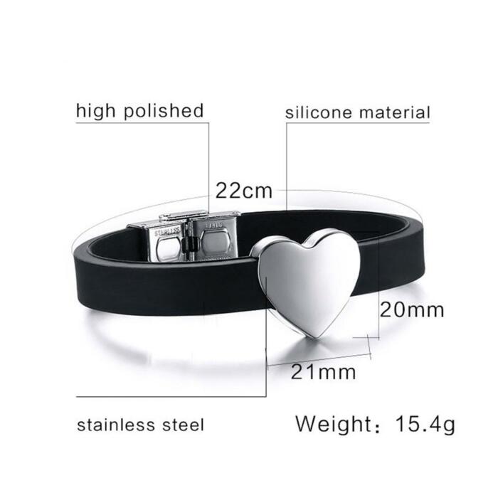 Personalized Heart Shape Bracelets with Custom Name Engraving for Men