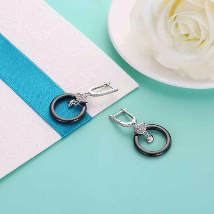 925 Sterling Silver Female Drop Earrings For Women - Dangle Earring - Fashion Party Jewelry - Cute & Romantic Jewelry Gift