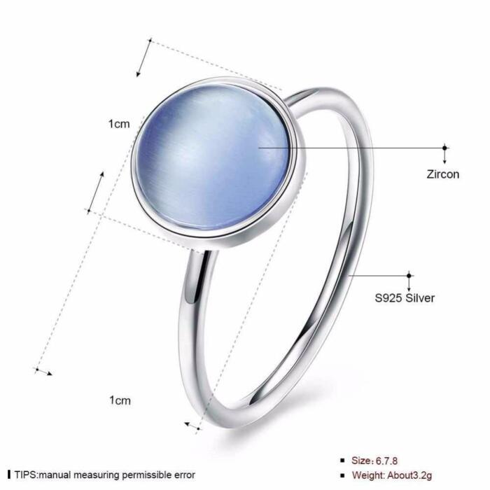 Office Wear Ring for Women - Blue Stone Set Ring for Women - Silver Ring for Women - Valentines’ Day Gift for Women