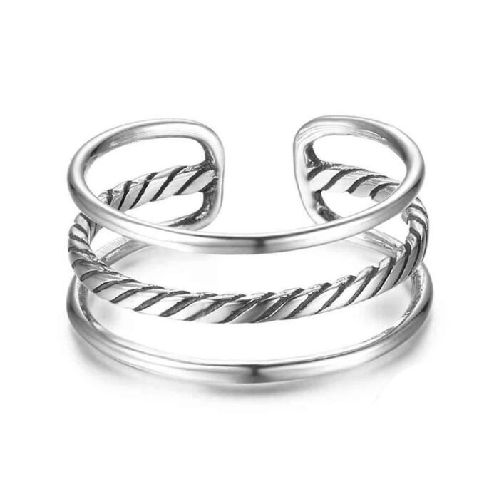 925 Sterling Silver Stackable Rings - Three Stack Rings - Elegant Family Ring Jewelry for Women - Fashion Promising Trendy Jewelry Gifts for Women, Teens