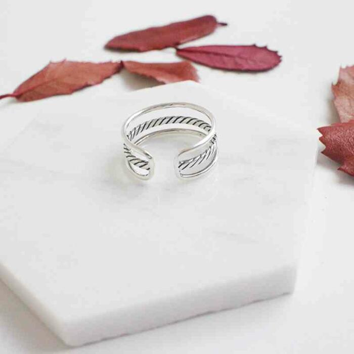 925 Sterling Silver Stackable Rings - Three Stack Rings - Elegant Family Ring Jewelry for Women - Fashion Promising Trendy Jewelry Gifts for Women, Teens