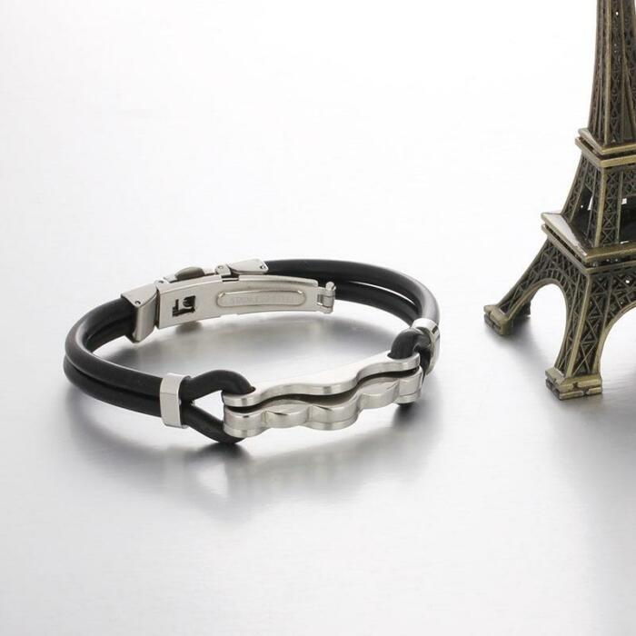 Fashion Rubber Bangle Bracelet for Men - Silicone Wristband Bracelet for Men - Fashion Accessory for Men - Everyday Wear Mens Bracelet