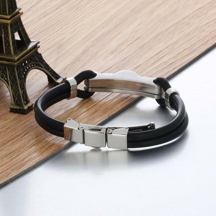 Fashion Rubber Bangle Bracelet for Men - Silicone Wristband Bracelet for Men - Fashion Accessory for Men - Everyday Wear Mens Bracelet