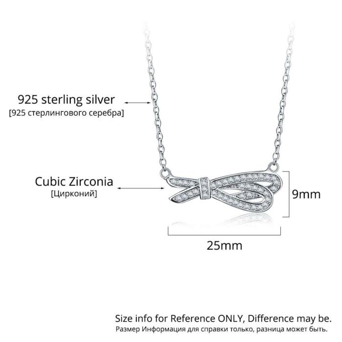Women’s 925 Sterling Silver Romantic Pendant Necklace with Cubic Zirconia Stones, Trendy Fashion Jewelry for Ladies