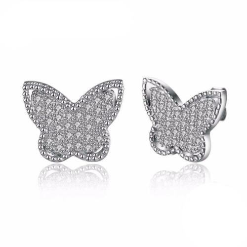 Butterfly Design 925 Sterling Silver Stud Earring for Women