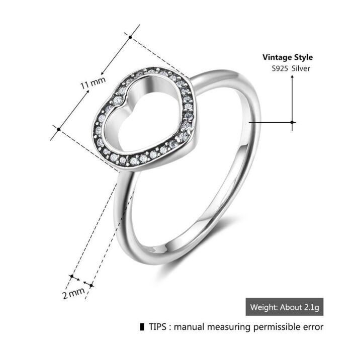 Halo Heart Shape Rings - Sterling Silver Rings - Cubic Zirconia Rings