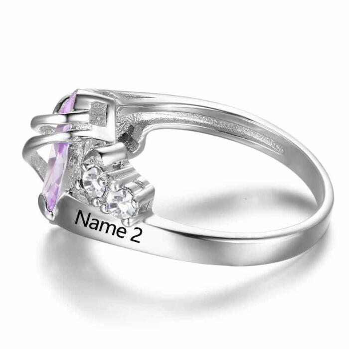 Custom 925 Sterling Silver Love Bands- Crafted with Birthstone- Free Gift Pack