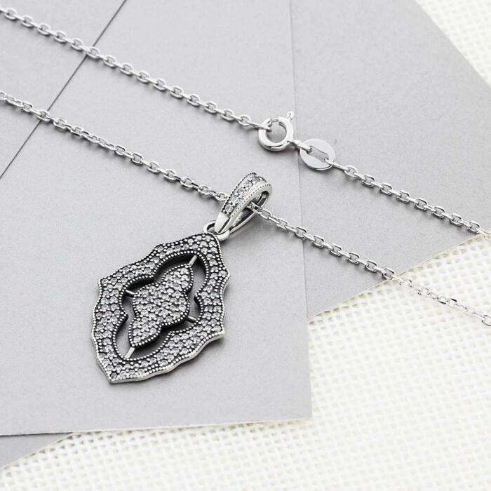 Soild 925 Sterling Silver Necklace & Pendants Fashion Women Necklace Vintage Design Jewelry