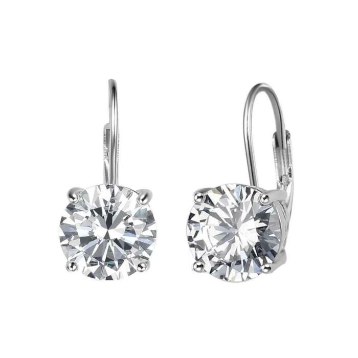 Cubic Zirconia Earrings - Sterling Silver Earrings - Mini Hoop Earrings