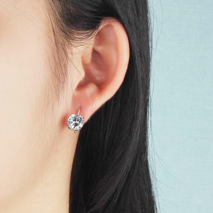 Cubic Zirconia Earrings for Women - Sterling Silver Earrings for Women- Mini Hoop Earrings for Women - Fashionable Accessory for Women - Trendy Jewelry for Women