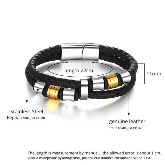Stainless Steel Bracelet for Men - Wrap Wristband Bracelet for Men - Classic Bracelet Wrap for Men - Accessories for Men - Best Jewelry Gift for Men