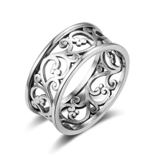 Sterling Silver Vintage Style Rings with Vintage Style Vine Wave Pattern