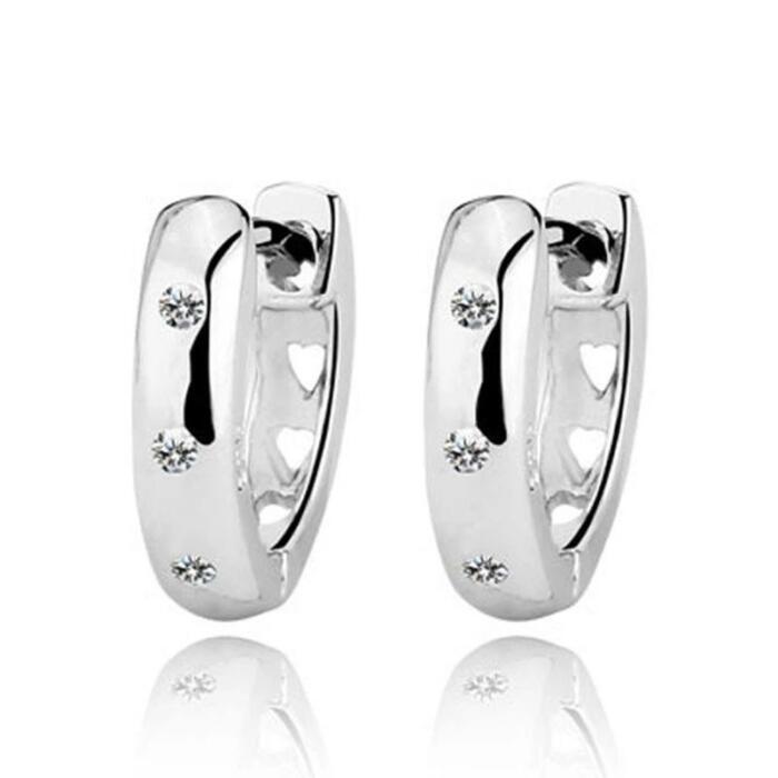 Sterling Silver Elegant Earrings for Women - Stylish Earrings for Everyday Wear - Fashion Jewelry for Ladies - Trendy Earrings for Women - Stylish Accessory for Women - Silver Stud Earrings for Women