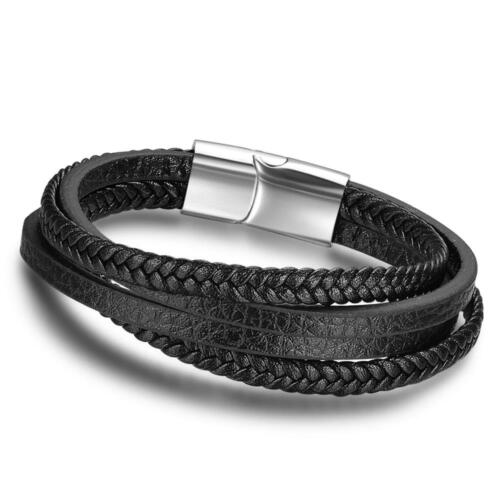 Stainless Steel Fashionable Bracelet for Men- Four Layered Fashionable Bracelet for Men- Solid Design Stainless Steel Bracelet. Trendy Fashion Accessory for Men- Wrap Style Wristbands for Men