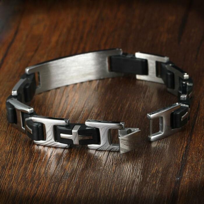 Fashion Punk Bracelet for Men - 220mm Length Cross Bracelet - Image 5