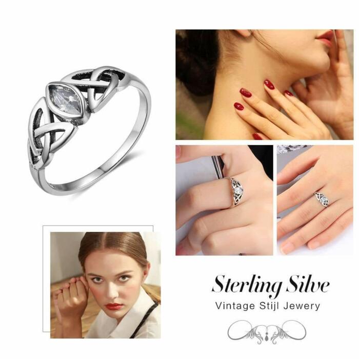 Sterling Silver Flowers Pattern Ring