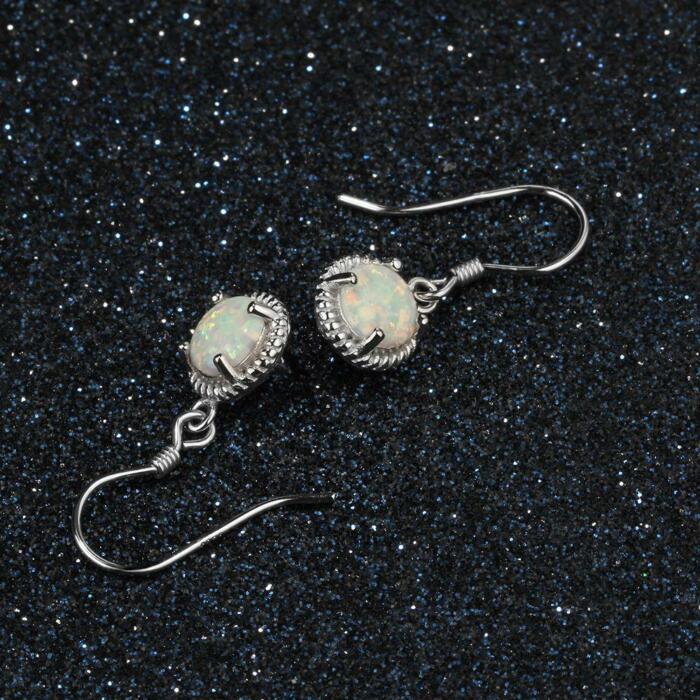 Romantic Opal Stone Earrings for Women- Sterling Silver Earrings for Women- Personalized Jewelry for Women- Engagement Jewelry for Women