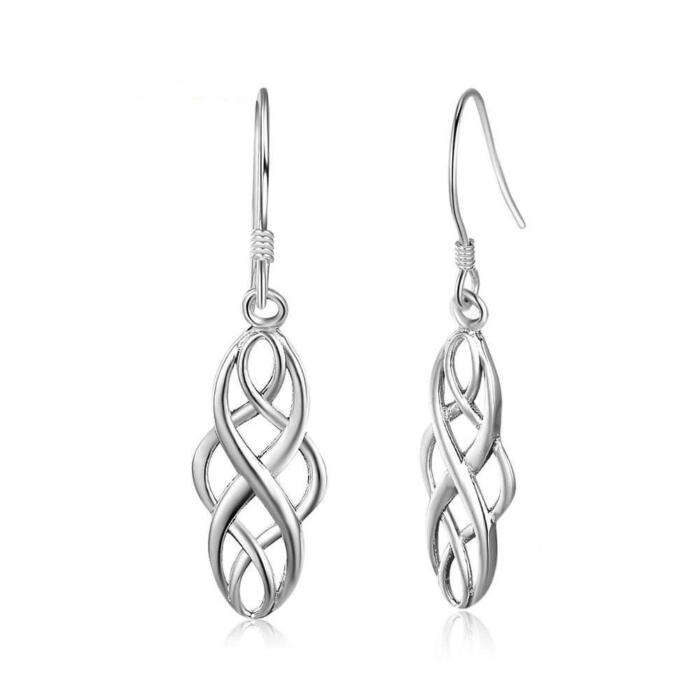 Vintage Hollow Pattern 100% 925 Sterling Silver Drop Earrings For Women Fashion Style Jewelry Gift For Girls