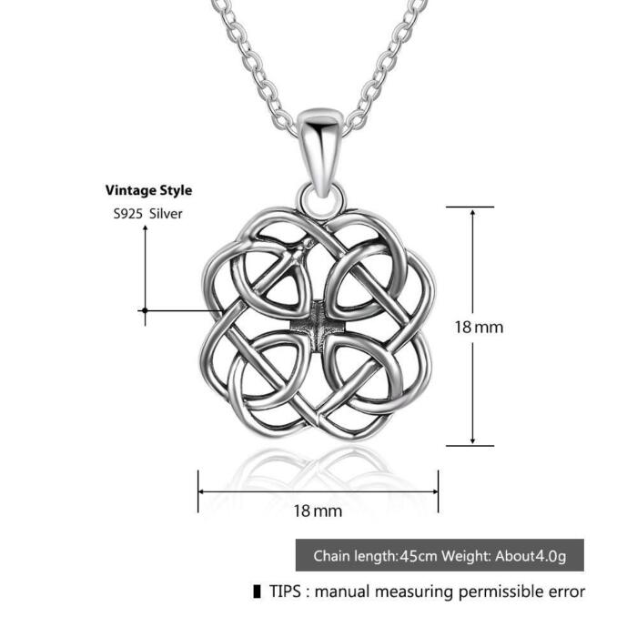 Sterling Silver Geometric Art Pattern Pendant Necklace