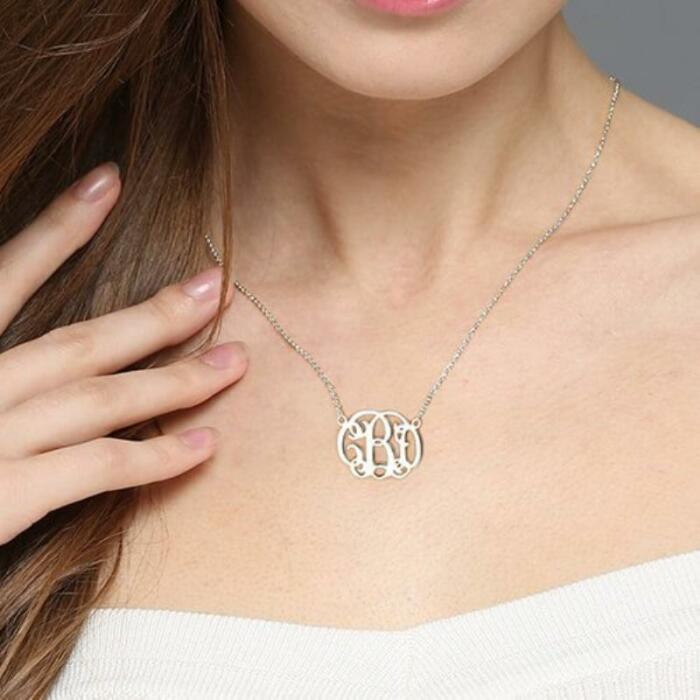 Women’s 925 Sterling Silver Hebrew Nameplate Necklace, Customize Monogram Name Pendant Necklace, Fine Jewelry Gift for Females