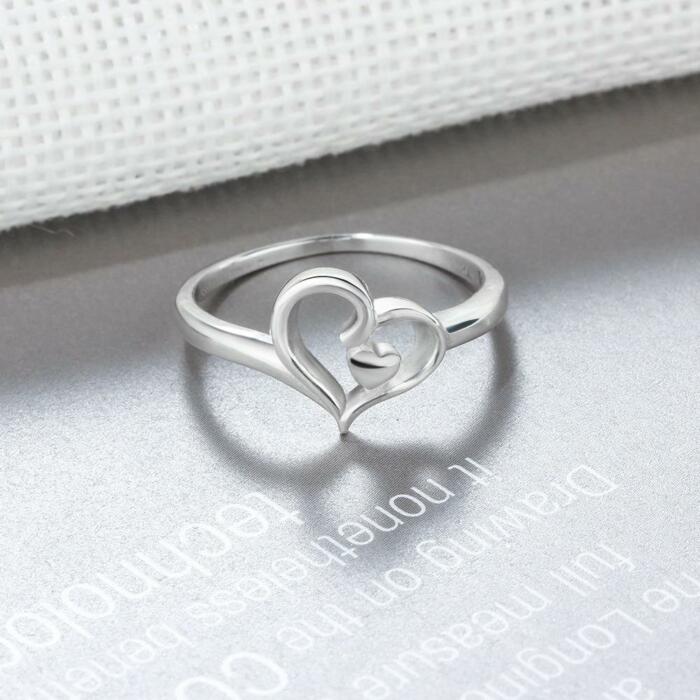 Halo Heart Swirls Shape Rings - Sterling Silver Wedding Rings Women - Cubic Zirconia Heart Rings for Women - Fashion Promising Trendy Jewelry Gifts for Women, Teens - Best for BFF, Family, Siblings