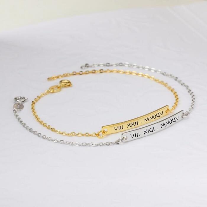 Personalized Gold Color Gift ID Bracelets with Customized Name Engrave, Fashion bangles for Women