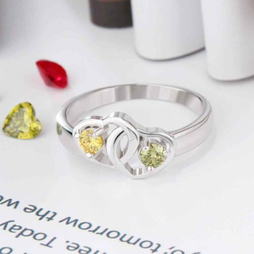 Personalized 925 Sterling Silver Engraved Name & Birthstone Mom Rings, Fashion Jewelry Gift for Mom