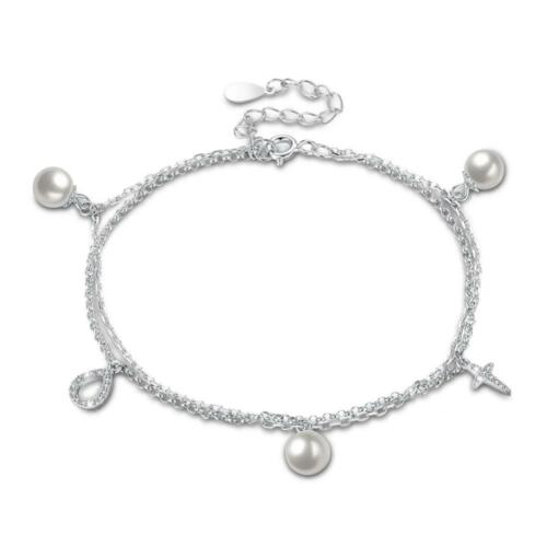 Sterling Silver Pearl bracelet - A Gift to Mom Silver-color For Women Trendy Lady jewelry