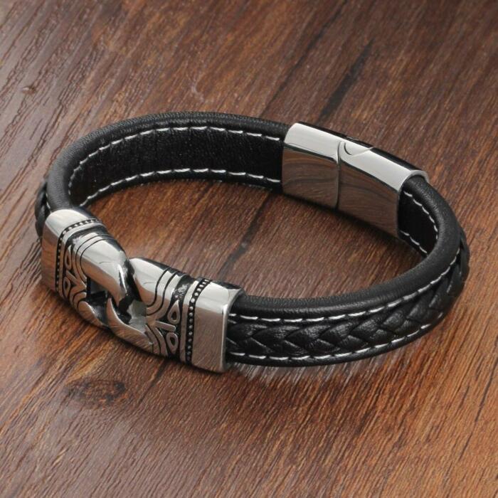 Genuine Leather Bracelets for Men - Leather Bracelet for Men - Stainless Steel Bracelet and Bangle - Father’s Day Gift for Men- Accessories for Men