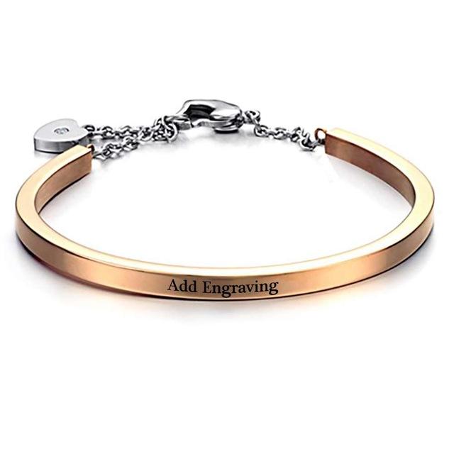 ID Bangles Personalised Gifts For Women Commemorate Engrave Name Stainless Steel Bracelets & Bangles