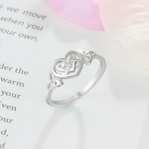 Customized Sterling Silver Stone Ring for Women - Personalized Two Heart Birthstone & Two Names Engraving