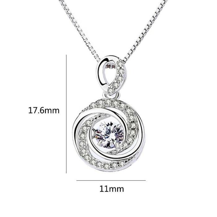 925 Sterling Silver Trendy Vortex Shape Pendant Necklaces, Fashion Jewelry for Women