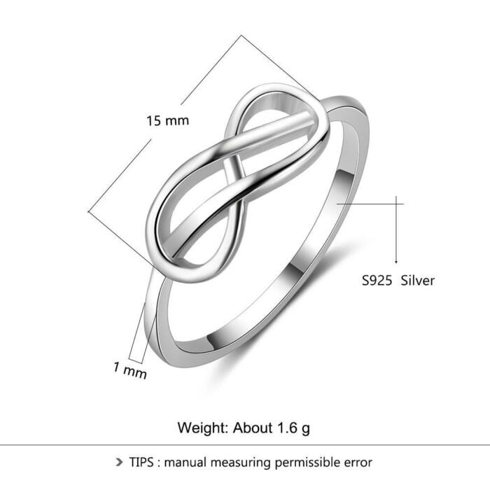 Solid Sterling Silver Rings for Women - Trendy Jewelry for Women - Everyday Accessories for Women - Infinity Rings for Women - Fashion Jewelry for Girls