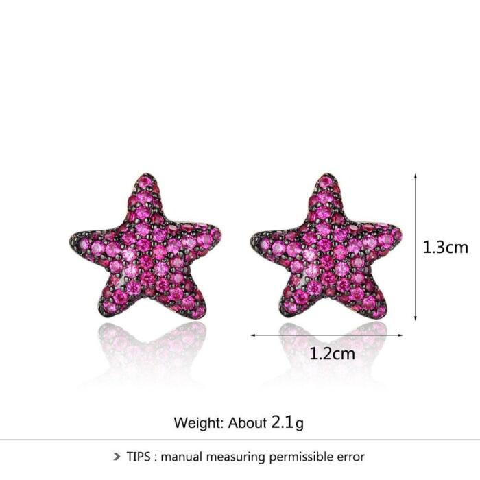 925 Sterling Silver Star Stud Earrings with CZ, Daly Jewelry Birthday Gift for Women