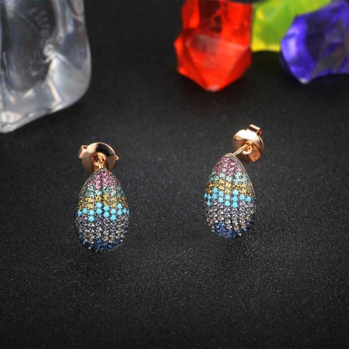 Colorful Sterling Silver Jewelry - Stud Earrings