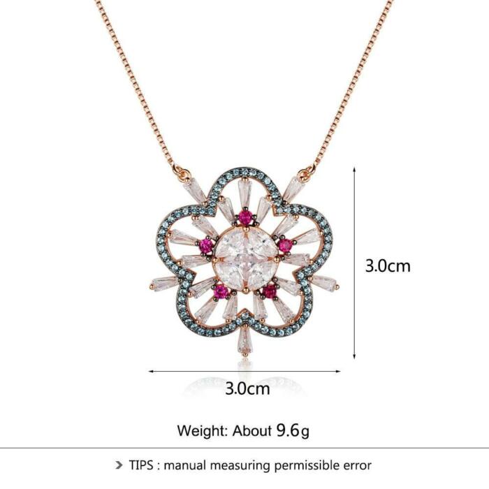 925 Sterling Silver Plum Blossom Pendant Necklaces for Women, Classic & Charming Jewelry