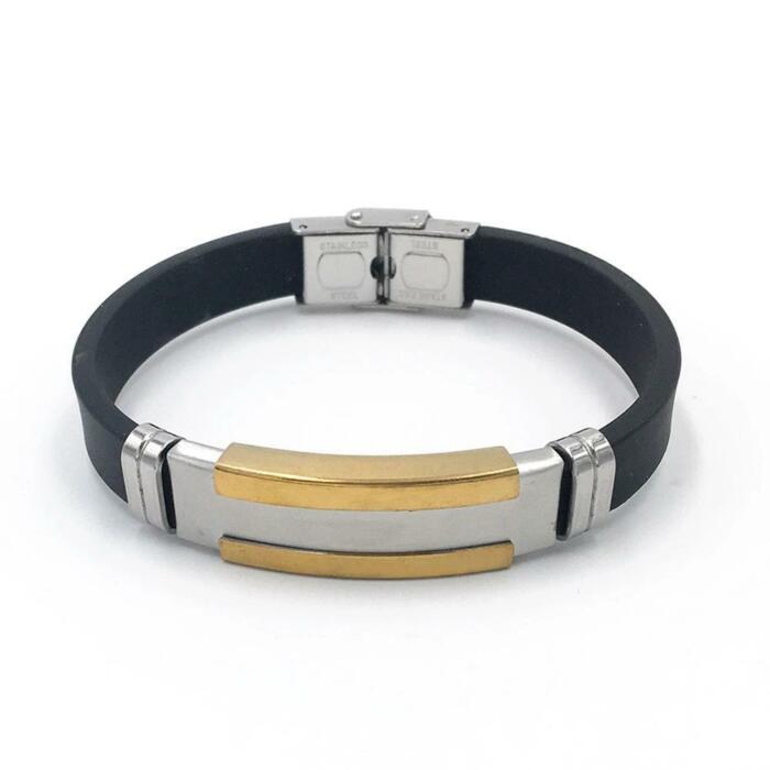 Stainless Steel Genuine Leather Punk Bracelets for Women, Trendy Black Wristbands, Anniversary Gift